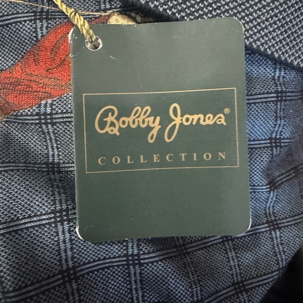 NEW Bobby Jones Collection Golf Shirt L Gray Signature Golfer Print ITALY NWT - Picture 6 of 12